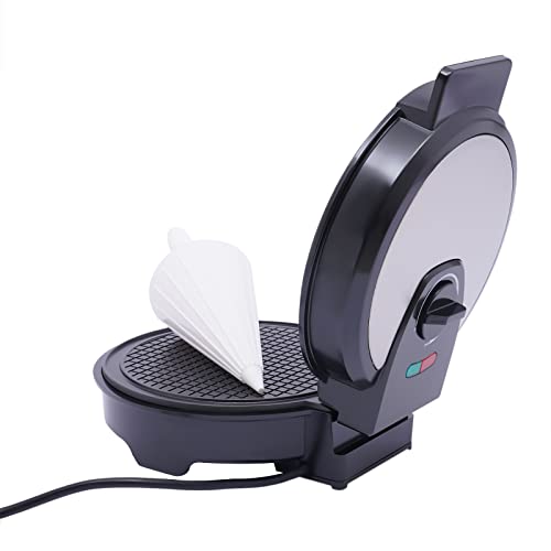 POTYYH Eiswaffeleisen, 1200W Elektrischer Waffeleisen & Kegel, Hörncheneisen mit Antihaftbeschichtung, Einstellbar Temperatur, für Herstellung von Eistüten Eiertüten und Waffeltüten POTYYH Eiswaffeleisen, 1200W Elektrischer Waffeleisen & Kegel, Hörncheneisen mit Antihaftbeschichtung, Einstellbar Temperatur, für Herstellung von Eistüten Eiertüten und Waffeltüten