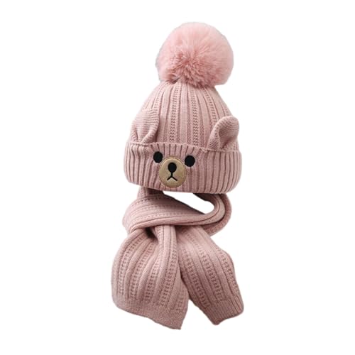 Children's Knitted Hat and Scarf Set for Winter Activities