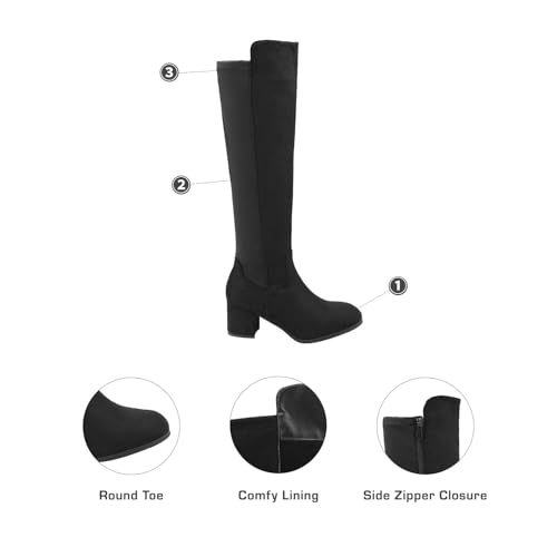 DREAM PAIRS Women's Knee High Stretchy Fashion Boots2