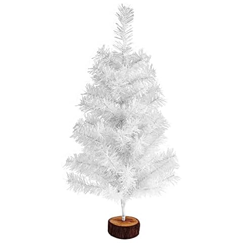 FINGOOO 2ft Artificial Christmas Tree with Wood Base Cover