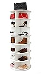 Liwankaqi 7 Tier 360° Rotating Shoe Rack, Sturdy PVC Spinning Storage Organiser, Lazy Susan Style Stand for Shoes & Accessories, Compact Solution for UK Closet Bedroom Entryway