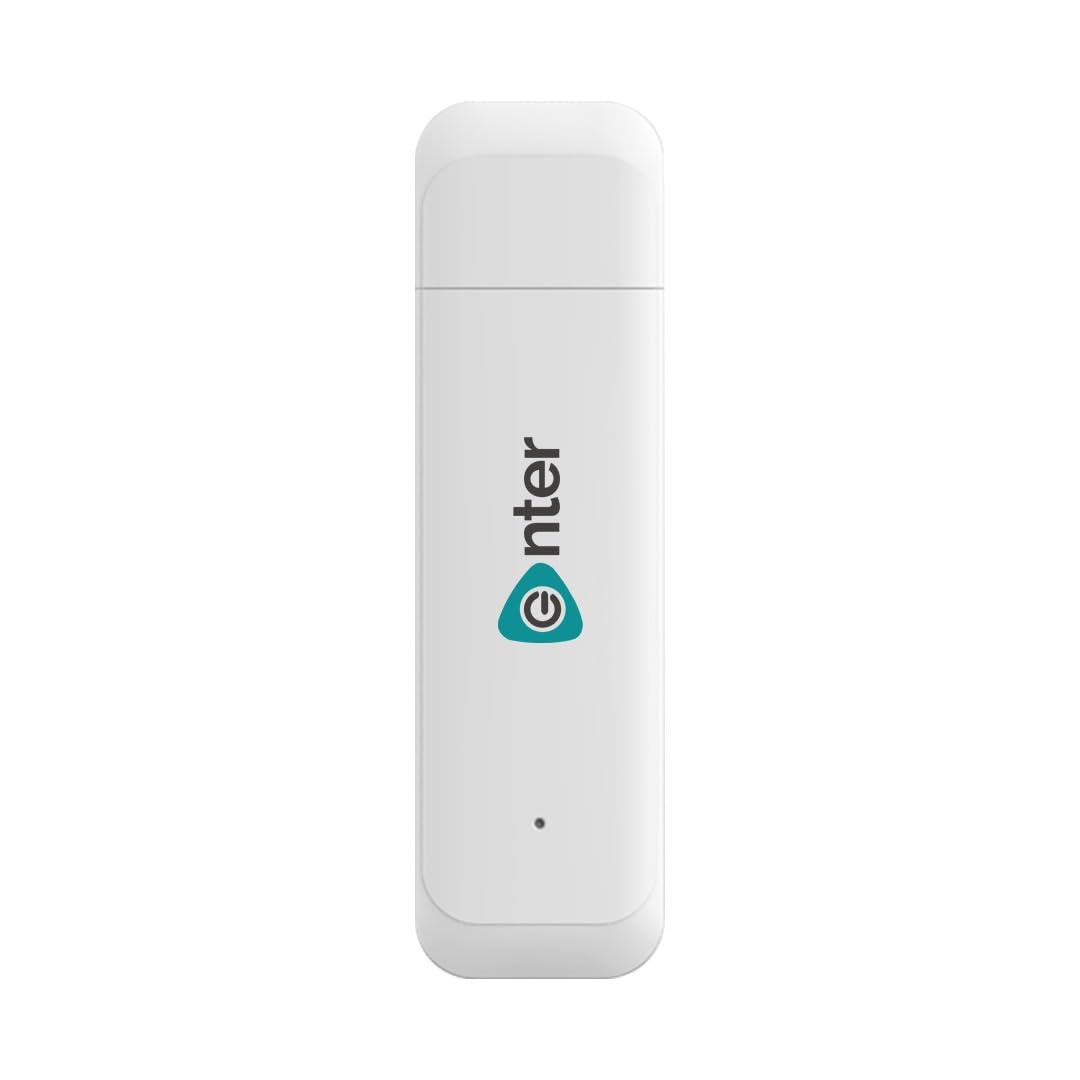 Enter ENP-E-4GDI 4G WiFi USB Dongle Stick with All Sim Network Support, Plug&Play Setup Connects Upto 10 Devices Compatible with Windows 11/10/7/8/8.1/Xp/Mac Os 10.9-10.15 Linux Kernel, (White)