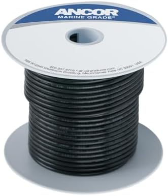 Ancor 104010 Tinned Copper Wire, 14 AWG (2mm2), Black - 100ft