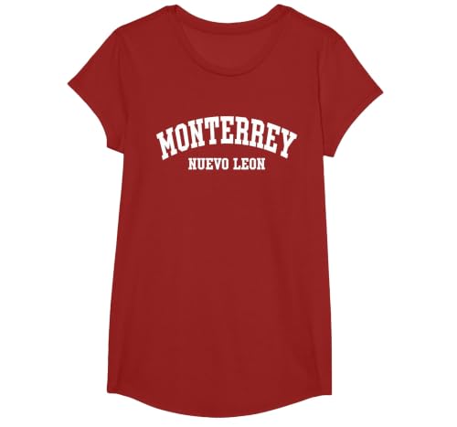Monterrey Nuevo Leon Mexico Mexican City State T-Shirt, Girls, Cranberry Red, X-Small