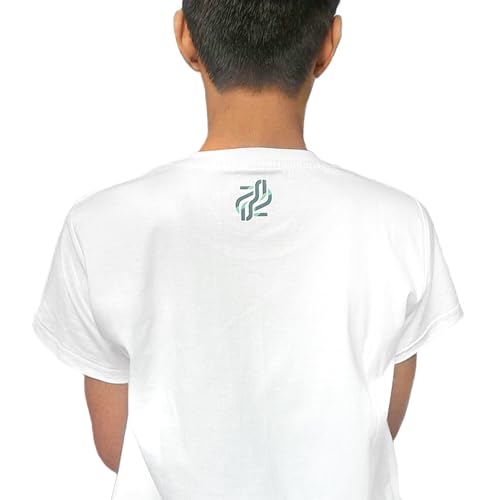Image of White Printed T-Shirt for Men Pure Cotton Round Neck Half Sleeves Regular Fit