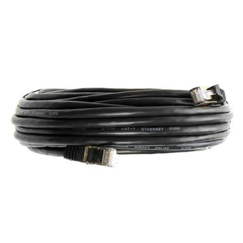 Image of 10FT S /FTP CAT 7 Gold Plated Shielded Ethernet RJ45 Copper Cable 10 Gigabit Ethernet Network Patch Cord Cat7 (10ft, Black)