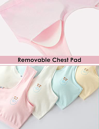 Teens Girls Padded Training Bras 8-10 Years Old Teenager Cotton Bras Lightly Padded Sports Bras For Teens Seamless Crop Cami Bras Kids Girls Bras #TOP5