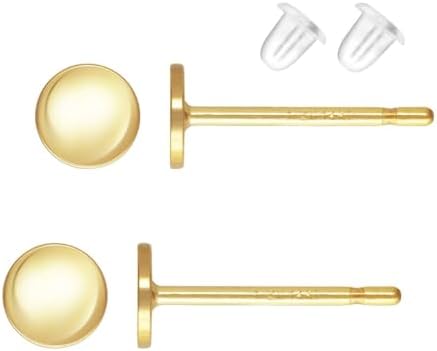 10pcs Adabele Real 1/20 14K Gold Filled Earring Posts 4mm Small Flat Pad image 5