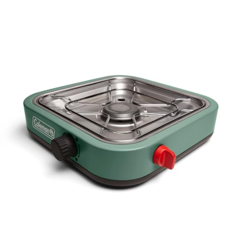 Image of Coleman Cascade 18 1-Burner Camping Stove, Portable Cooktop with 8000 BTUs & Matchless Lighting, Fits 12-Inch Pan, Great for Outdoor Cooking, Camping, Tailgating, Grilling, BBQs, & More