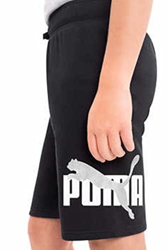 Image of PUMA Boys' 2pk Performance Fleece Graphic Logo Short Set (Light Gray /Black, Medium)