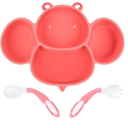 Vicloon Baby Suction Plate, Non-Slip Silicone Baby Divided Plate