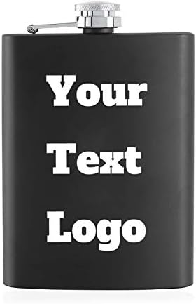 Personalized Flask Custom Flask | Engraved Any Text/Logo | 8 Oz Stainless Steel Pocket Hip Flask for Drinking | Wedding Gift for Groomsman, Dad | 2022 First Christmas