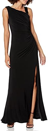 فستان حريمي من Adrianna Papell غير متماثل بكشكشة فستان رسمي للمناسبات المسائية