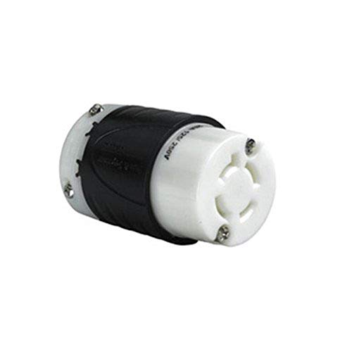 Legrand Pass & Seymour L1420C Turnlok Industrial Spec Grade Locking Connector, 20 Amp 125/250V, NEMA L14-20R, Black/White (1 Count) by Pass & Seymour - Used condition - US$11.19