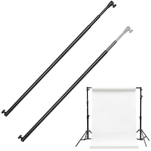 Zonon 2 Pack Backdrop Crossbar 10FT Adjustable Telescopic Backdrop Pole 3 Section Twist Lock Background Support Crossbar for Light Stand C Stand and Photography Studio Equipment Fits 5/8 Stud