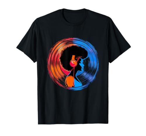 Vinilo Afroamericano Retro 70s 80s Funk Afro Disco Soul Camiseta