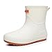 POAUYHB Women's Rain Boots Fashionable Women's Rain Boots Mid-Calf Waterproof Non-Slip Kitchen White Short Rubber(WHITE,7)