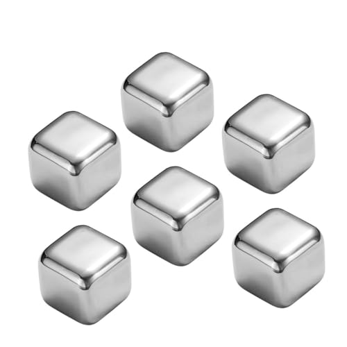 OKUMEYR 6piezas Tarta De Hielo Cubitos De Hielo Reutilizables para Whisky Piedras para Vino Resistentes Al Desgaste Prácticas Piedras para Vino Suministro De Whisky para Uso Bar o Hogar