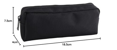 JIHUOO Large Capacity Pencil Pen Case Student Marker Pencil Pouch Small Makeup Cosmetic Bag Office Stationery Organizer for Girls Boys Black - Image 4