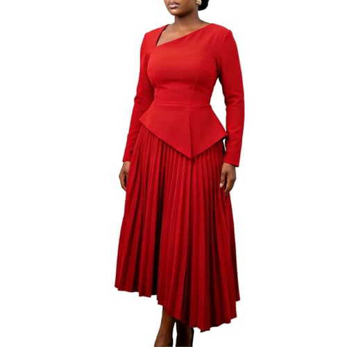 2026 Women's Stylish Asymmetrical Neck Blazer Style Dress Long Sleeve