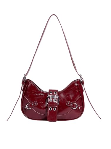 Floerns Women's Y2k Shoulder Bag Rivet Adjustable Straps Hobo Bag Punk Crossbody Purse