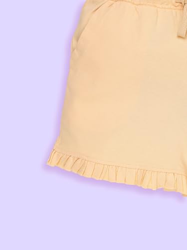 Image of KiddoPanti Girls 100% Cotton Bottom Hem Frill Hot Shorts