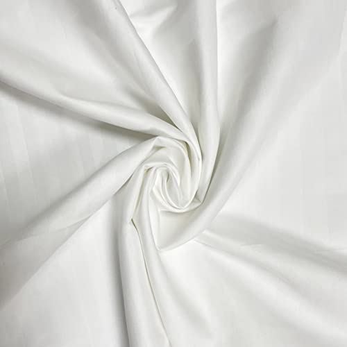 Image of Swayam 100% Cotton Double Bedsheet with 2 Pillow Covers | 300 TC Soft Breathable Bed Sheet | Striped Printed | Size 90 x 108 inch | Comfortable & Durable for Bedroom - White