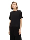 TOM TAILOR Damen 1036700 Basic Satin Bluse, 14482-Deep Black, 36