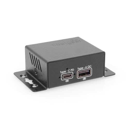 Coolgear ChargeIT! Mini 99W Dual Port USB Charger | USB-C PD 3.0, USB-A QC 3.0 & PPS | UL & IEC Compliant