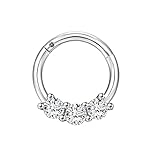 Beydodo Piercing para la nariz, piercing para la nariz, acero quirúrgico con circonita, tragus, 1.2x10mm, Circonia cúbica