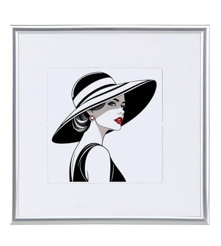 IDEAL TREND New Lifestyle Kunststoff Bilderrahmen quadratisch Foto Rahmen Picture Frame Collage: Farbe: Silber | Format: 30x30