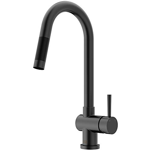Black Friday - 50% OFF VIGO VG02008MB 17" H Gramercy Single-Handle with Pull-Down Sprayer Kitchen Faucet in Matte Black