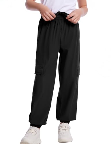 Flygo Boys Cargo Joggers Pants Quick Dry Hiking Pants Lightweight Outdoor Water-Resistant Athletic Track Trousers2