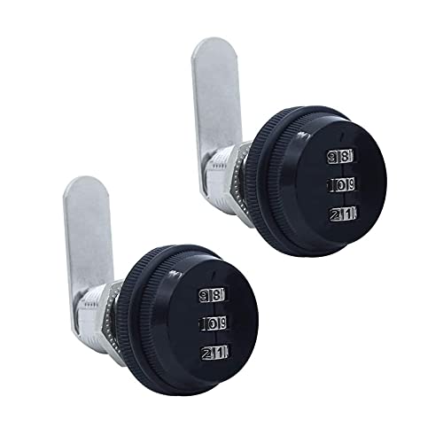 WTpin 2 Pièces Serrure Codée D’armoires, Serrure à Came à Combinaison, Serrure à Combinaison de Tiroir, pour Armoire Placard Tiroir Boîte Aux Lettres