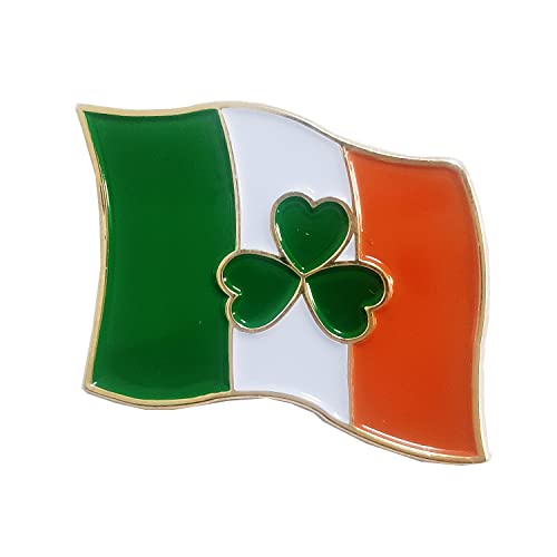 Irish ireland Flag St Patricks Day 3 Leaf Clover Hat Pin Badge Brooch Decorations Gifts Memorabilia
