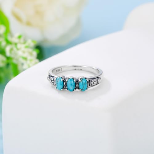 Bague turquoise véritable argent 925 pour sublimer vos mains délicates - 3