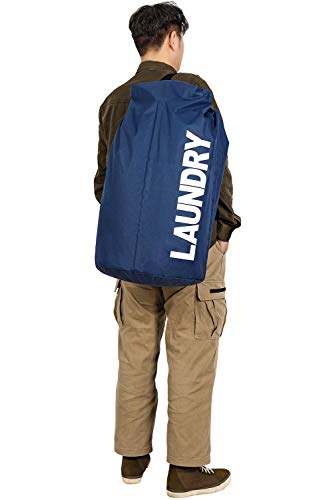 Wowlive Extra Large Foldable Laundry Bag Durable Laundry Basket Collapsible Laundry Hamper Backpack Laundry Linerdirty Clothes Hamper Standing Waterproof Hampers For Laundry Dorm Room(Dark Blue) #TOP5
