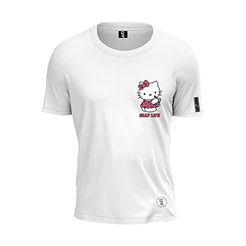 Camiseta Shap Life Hello Kitty Fofo Cute 100% Algodão Cor:Branco;Tamanho:G