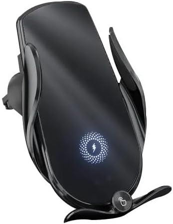 Cargador inalámbrico M3 negro con sensor automático para ventilación de aire para coche, soporte para teléfono de 15 W, carga rápida, iOS Android,