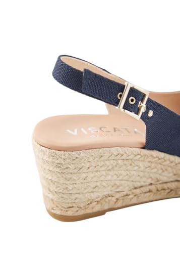 VISCATA Gavina Canvas Slingback Wedge with Ankle Strap Handmade 2 ½” Heel Women's Sandals with Breathable Organic Cotton Canvas and 100% Natural Jute Midsole for all Casual Occasions2