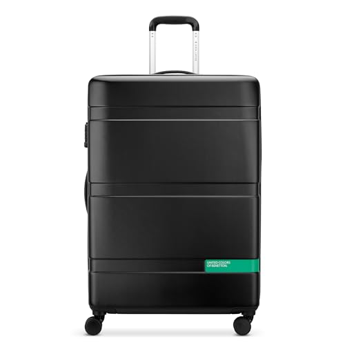 United Colors of Benetton Now Hardside Bagagem com Rodas Giratórias, Preto, Carry-On 19 Inch, Agora! Bagagem rígida com rodas giratórias