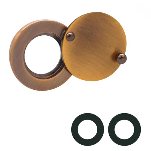 Peephole Cover for Home, Door Viewer Peep Hole Solid Brass Peephole Protector Peep Hole for Door with Self Adhesive Installation Tool Use for Hotel Dormitory Office (Bronze)