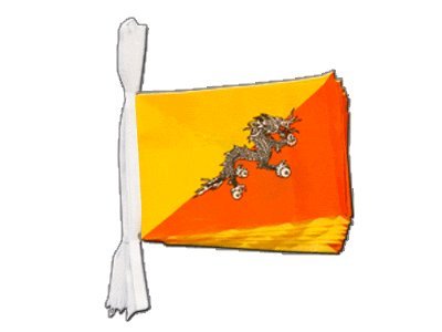 Guirlande drapeau Bhoutan 5,9m pour embellir vos soirées à thème et salons