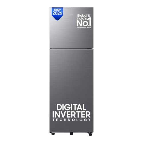 Image of Samsung 256 L, 3 Star, Digital Inverter Frost Free Double Door Refrigerator (RT40H30W3THL, Refined Inox, 2026 Model)