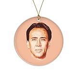 BAD BANANAS Nick Cage Gifts - Nicolas Cage 3' Glass Ornament - Unique Nicholas Cage Christmas Tree Holiday Gift Decoration