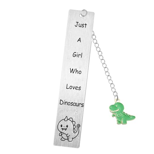 Cartoon Cute Dinosaur Bookmark Dinosaur Gifts for Dinosaur Lover Gifts Book Lover Gift Animal Lover Just A Girl Who Loves Dinosaurs Book Mark Friendship Gifts for Friends Birthday Gifts for Women