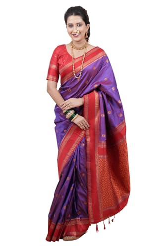 Image of SGF11 Women's Kanjivaram Pure Soft Silk Saree With Unstitched Blouse Piece
