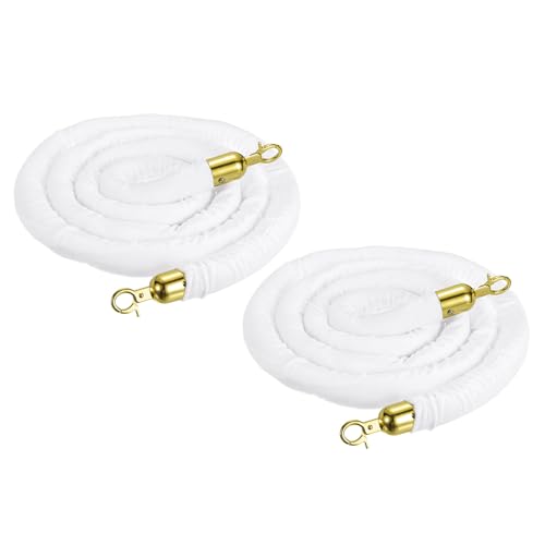 Corde de barrière en velours blanc pour réception et guidage VIP (Pack de 2)