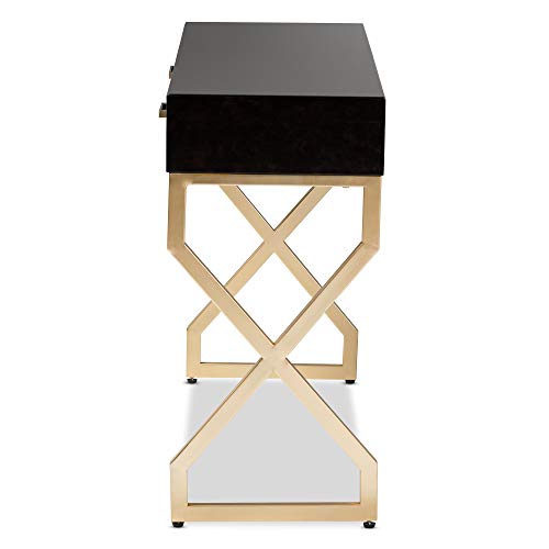 Baxton Studio Console Tables, One Size, Dark Brown/Gold #TOP4