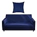 Sofa Überwürfe Sofabezug mit einem Kissenbezug, Stretch elastische Sofahusse Sofa Abdeckung in Dunkelblau Farbe für 1/2/3/4 Sitzer（L-förmiges Ecksofa erfordert Zwei）